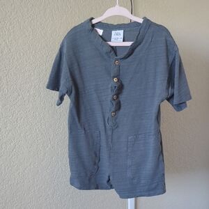 Zara Kids Gray Button-Up Romper